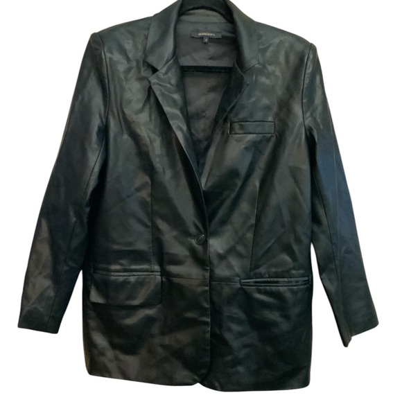 Olivaceous Jackets & Blazers - Olivaceous Size Small Black Faux Leather Jacket Blazer Button
